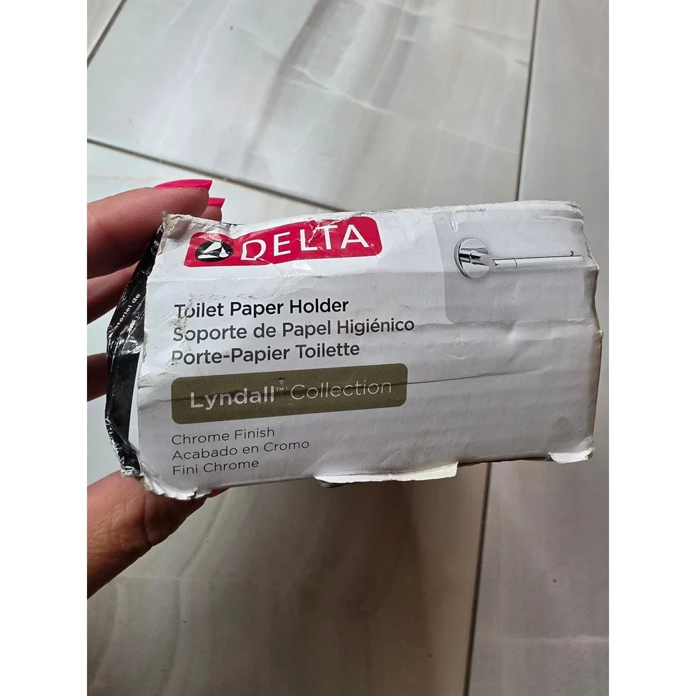 Delta Lyndall Chrome Toilet Paper Holder Wall Mount LDL50-PC Quick Click New‎ F1